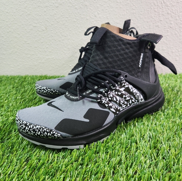 ACRONYM × Nike Air Presto Mid Cool Grey Black AH7832-001 Men\'s Size 7